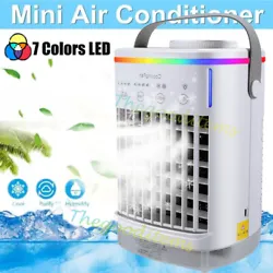 White-4 Speeds Air Conditioner Fan w/ 7 Colors LED Light. 1x Air Conditioner Fan. ✔ Low Noise Mode: The air...