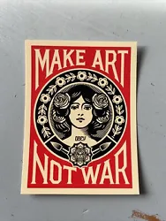 Obey Giant Vinyl Sticker Shepard Fairey Earth Make Art Not War 3x4” Slaps UV Coated NEW. Shepard FaireyObey...