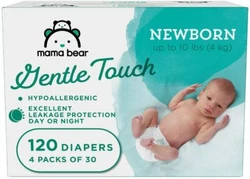 Mama Bear Gentle Touch Diapers. Hypoallergenic and dermatologist tested. Gentle on skin. Cute on behinds.