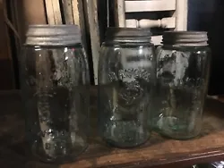 Early 20th century Masons glass jars.