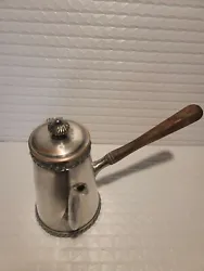 Vintage Coffee Pot /TeaPot /water Boiler With Single Handle, silverplated copper.