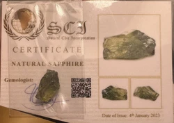 Certified Natural Green Sapphire Rough. Location Found: Madagasca Weight: 8.23 CtDimension: 16.68 x 11.60 x 5.90...
