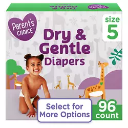 Parents Choice Dry and Gentle Diapers help keep your baby comfortable and happy. The DryNOW channels absorb quickly to...