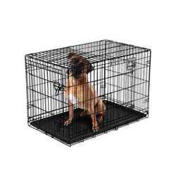 Keep your pet secure with the Vibrant Life Double-Door Folding Dog Crate with Divider. When not in use, it folds flat...