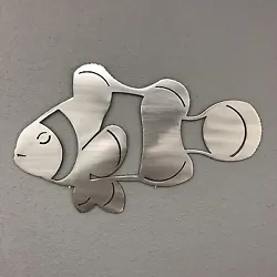 Clown Fish. Great to hang around the house or gift to a friend. Crafted from 14 Gauge Steel.