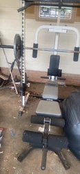 With weights and curl bar.