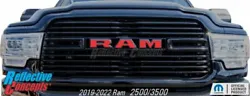 2019 Ram 2500 & 3500. 2022 Ram 2500 & 3500. Decal (sticker) sized & designed to be applied to the face of the existing...