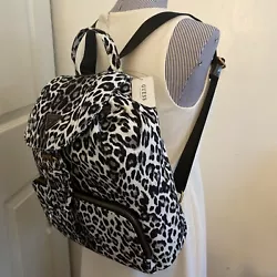 New With Tag.GUESS Jaxi nylon Leopard womens backpack.With practical features and perfect meeting of style and...