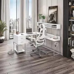 It will maximize your workspace with this versatile and stylish L-shape computer desk. Depth: 59.10
