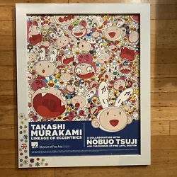 Takashi Murakami Lineage Of Eccentrics - Framed Poster - MFA Boston. ≈ 18” x 22”