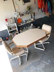 Beautiful small dining table and two chairs. Comfortable chairs and very stable table. excellent condition with no...