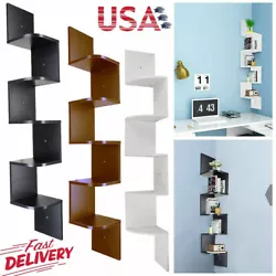 5 tiers wall mount zigzag corner shelves. Decorative and functional, fits most decor. 2Pcs Floating Shelves Wall...