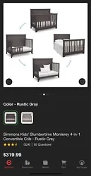 baby crib convertible 4 in 1 rustic Grey with its dresser. Selling as is, both items are being sold together for $300....