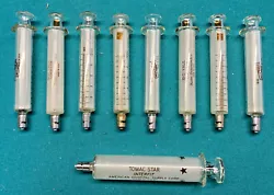 Listed is 8-10CC and 1-20CC glass syringes.
