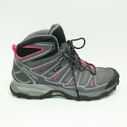 Salomon X Ultra 2 Mid GTX Women Size 8 Goretex Grey Pink Hiking Boot 371477
