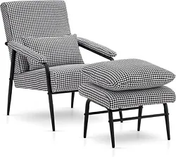 Why You Choose Mcombo Living Room Chairs?. The cover is a soft houndstooth fabric material, and the classic black and...