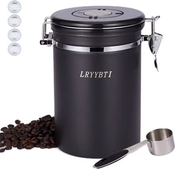 【FAMLIY SIZE COFFEE CONTAINER】The container can hold up to 1.8L(61Fl Oz) of water, 22oz/645g Coffee beans, or...
