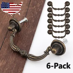 Used to replace your old or broken pull handle. 6 x Antique Bail Pull Handles. Color: Antique bronze; Material: Zinc...