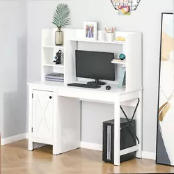 ● Combination of a hutch and a desk with a cabinet save space. ● Weight Capacity: 44 lbs. (tabletop), 22 lbs....