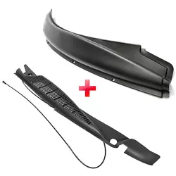 Right side black plastic wiper cowl designed to protect the windshield from scratches and dents. It covers the lower...