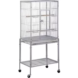 This Bird Cage from SUPER DEAL is made of wrought iron that makes it a sturdy and durable bird cage. Powder coated with...
