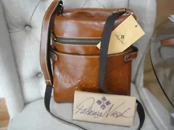 NEW PATRICIA NASH ITALIAN LEATHER TAN BOLSENA. Crossbody BAG. Front Pouch and a Back Zipper pouch. 100% Authentic. •...