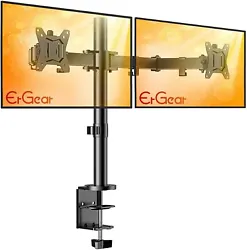 ErGear 17-32 Dual Monitor Stand Mount, Heavy-Duty Fully Adjustable Desk Clamp Arms For Computer Screens, Loads Up To...