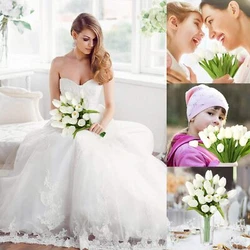 Artificial tulip flowers, well made and vibrantly colored, looks real-like. The tulip are made of high quality silk and...
