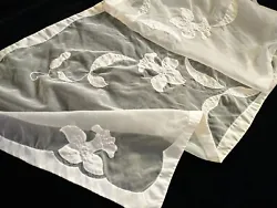 Vintage Nylon Organza Applique Daffodils Dresser Scarves Pair. Up for your consideration are a pair of dresser scarves...