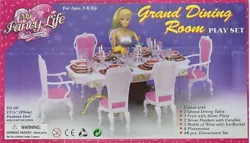 48pcs Dinnerware Set. Doll not included. Dollhouse furniture. Doll not included. For over 3 years old kids.