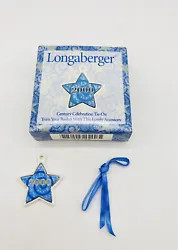 Longaberger Tie -On Basket Accessory Century Celebration Blue Star 2000. Measures 1.5