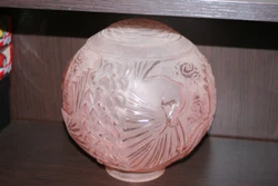 MULLER Frères Lunéville Gros globe Art Déco verre pressé.diamètre de la boule 24mdiamètre au col 10,2cm