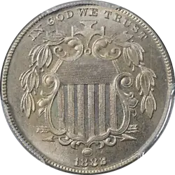 This wonderfully original 1882 Shield Nickel Proof has superb eye appeal with nice luster and strong strike. Razor...