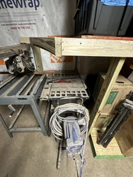 Functional. Stored for a while. Likely needs adjusting / calibrating. Stand / base IS included. Rip fence not included....