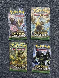 Pokemon TCG XY Fates Collide EMPTY Booster PacksNO CARDS You are Only Getting All 4 Booster Packs - The Top Part of...