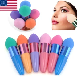 1 Powder Puff. Material: Sponge + Plastic. Length of the sponge head:3.3cm. Length of the handle:7cm. Color: As shown...