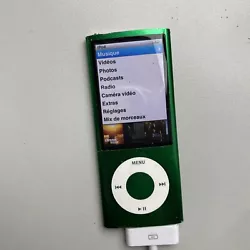 Apple IPod nano 16goLa batterie est hs. L’iPod ne fonctionne que sur secteur, donc batterie à remplacer. Présence...