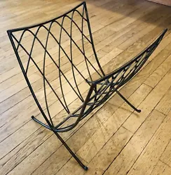 Vintage Mid Century Modern Magazine Rack Gold Metal. Great design! Suitable for storing books, magazine, yarn, rolled...