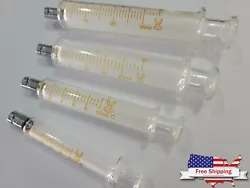 One glass barrel syringe, one plunger, one removable luer lock tip that can make the syringe a slip tip. (1) One -...