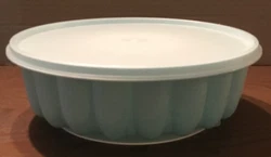 Tupperware 3 Pc Light Blue Jel-Ring Jello Gelatin Mold W/Lid #1201 1202 & 1203. Condition is Used. Shipped with USPS...