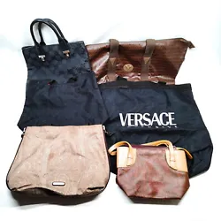 Set of 6 piece of Shoulder Bag Tote Bag / PVC Nylon / Versace Etro others. The interior lining is flaked off and having...