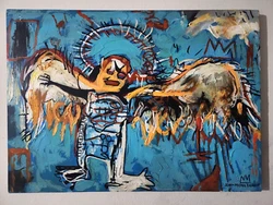 Acrylic Painting on canvas, signed and stamped (Handmade). 50 cm x 70 cm.
