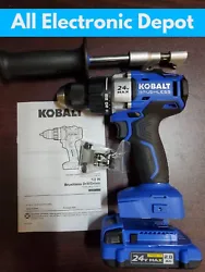 KOBALT 24V MAX 2Ah Battery. KOBALT 24V Max 1/2 in Brushless Drill Driver. w/ handle clip and bit. We will respond to...