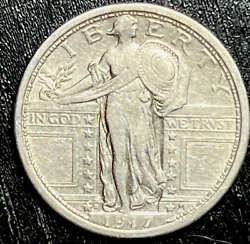 1917-D Standing Liberty Quarter, Type 1, Choice AU Better Date Nice coinWill ship fast and secureCheck feedback and buy...