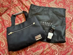 *NEW* VERSACE Parfums Over The Shoulder Bag Medusa Logo Showing Black/Silver.