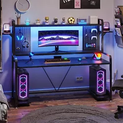 Gaming Computer Desk with Hutch, Led Lights and DIY Pegboard. Why Choose Gaming Desk?. Space-saving Gaming Desk.