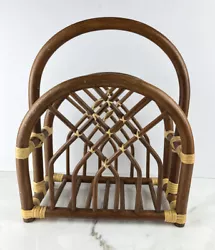 Vintage Mid Century Rattan Magazine Rack MCM Bamboo Book Holder…:: Color could be described a little slightly lighter...