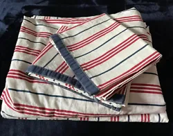 Tommy Hilfiger Twin Sheet Set (4 pieces) Stripes Red Blue w/Jean Border Boys. Very clean with no stains or rips. Hardly...