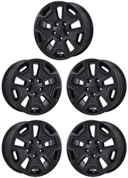 FIVE (5) 17x7.5 JEEP WRANGLER SATIN BLACK WHEELS. FIVE (5) 17x7.5 JEEP WRANGLER SATIN BLACK WHEEL. Factory OEM Wheels...