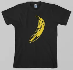 Andy Warhol/Velvet Underground Banana Shirt. Black tee with yellow print. Wash cold; low dry. 100% Cotton.